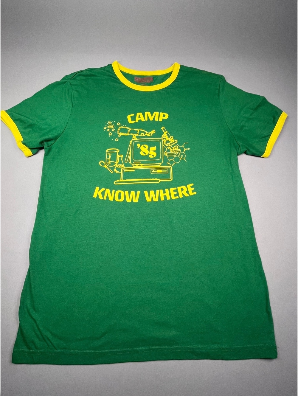 Stranger Things Camp Know Where Green Ringer T Shirt XL